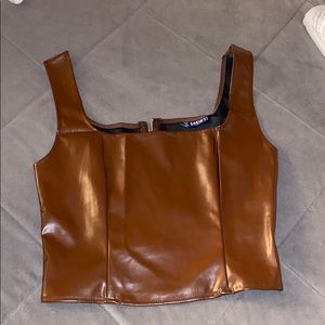 SHEIN Square Neck Zipper Back Tank Top